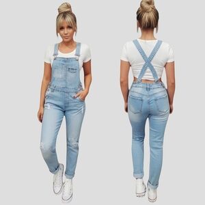 SI SONO by CAVALINI- The Basics Collection Denim Skinny Overall Jeans